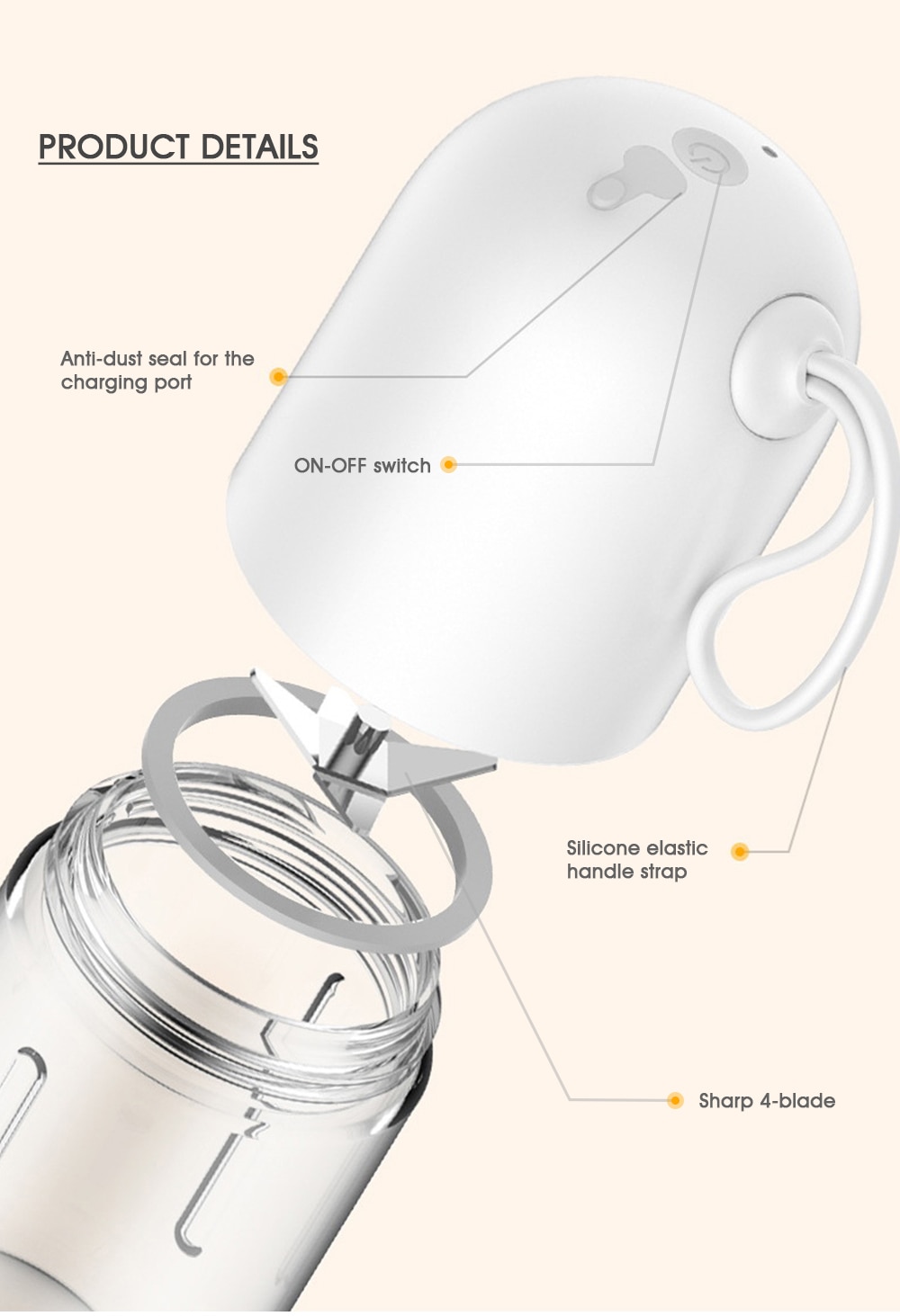 Portable Mini Capsule Shaped Electric Juicer