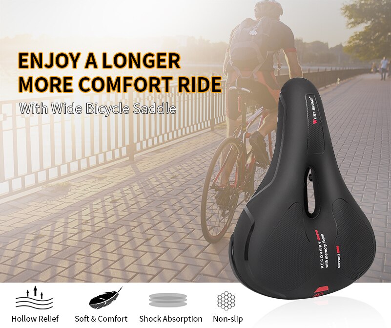 Non-Slip Shock-Absorbing Bicycle Saddle