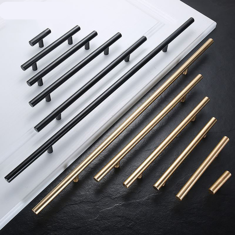 Brushed Black and Gold Door Handles