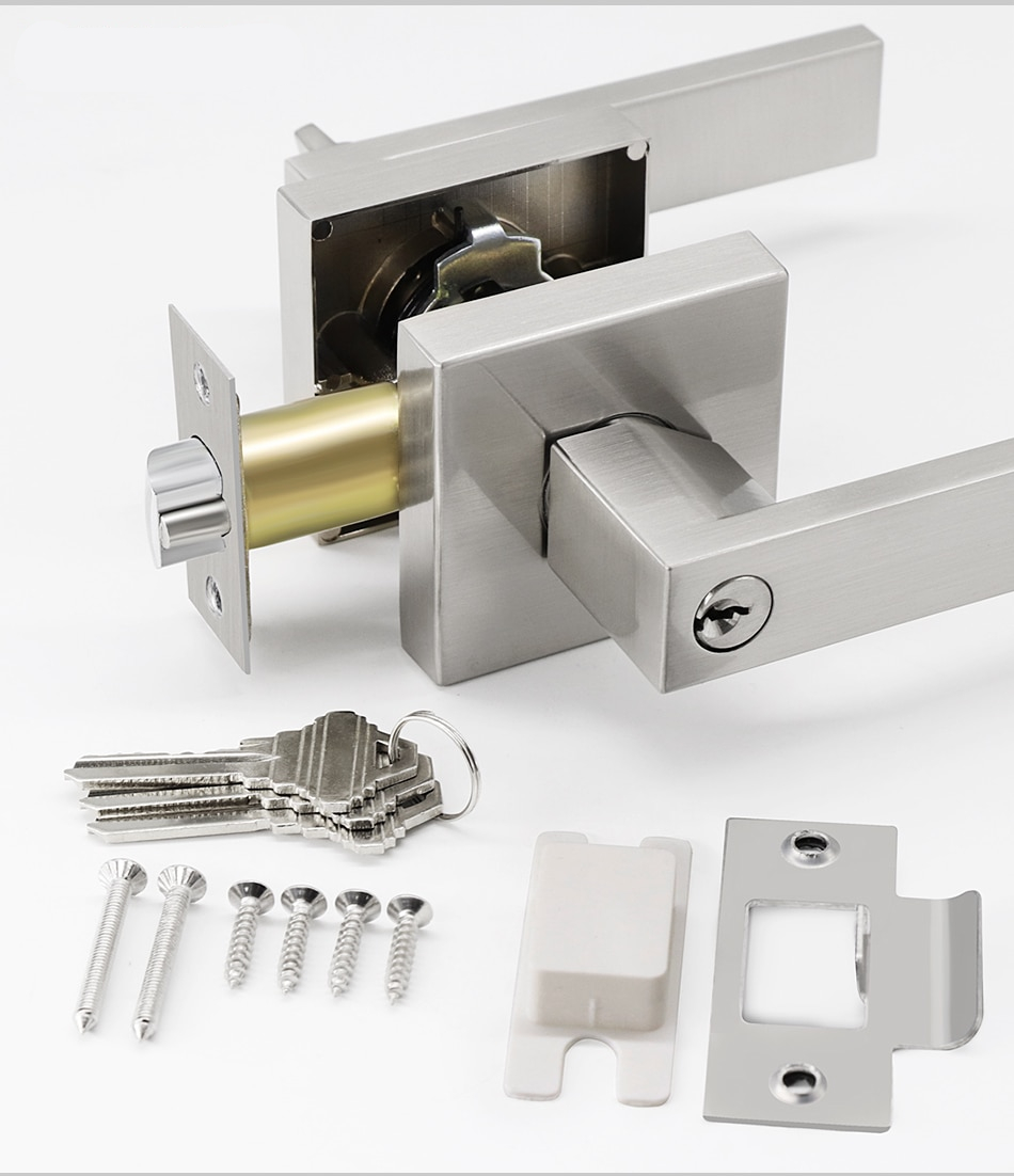 Square Internal Door Handle with Lock
