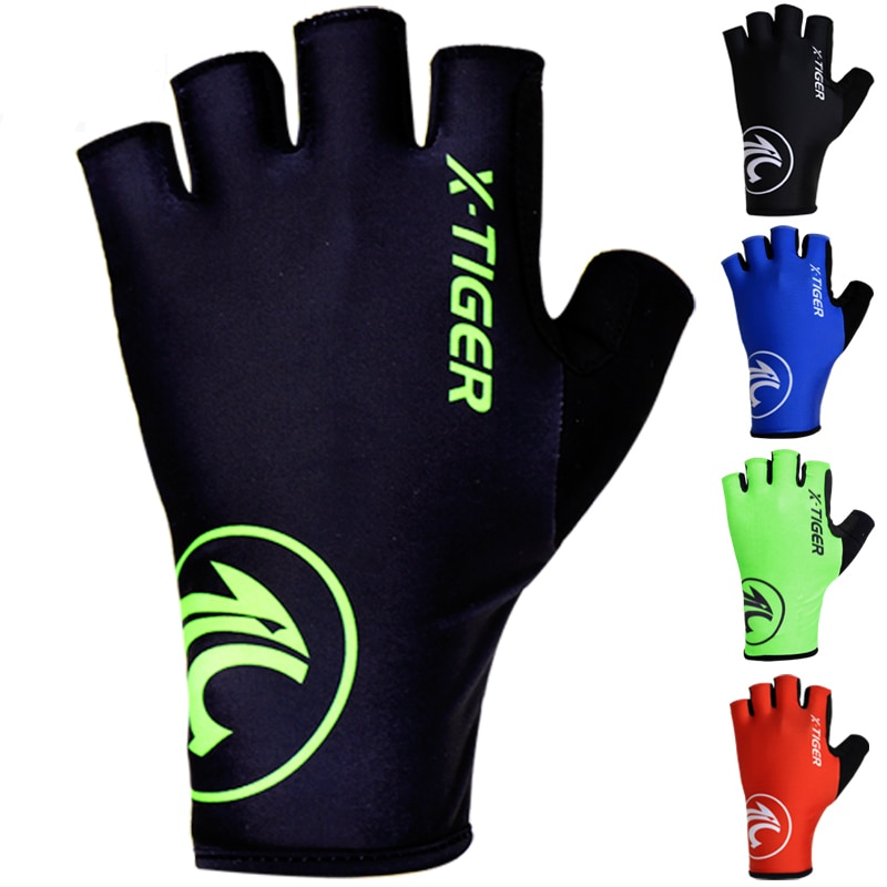 Elastic Solid Color Half-Finger Cycling Gloves