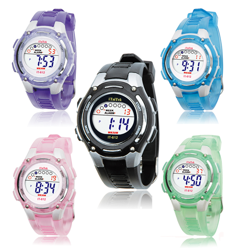 Kid's Water-Resistant Round Digital Watch