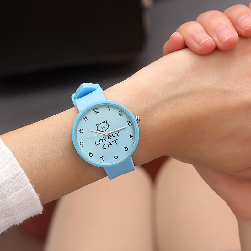 Simple Lovely Cat Quartz Watch for Girls