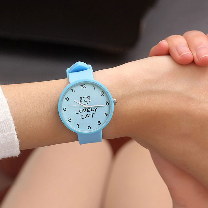 Simple Lovely Cat Quartz Watch for Girls