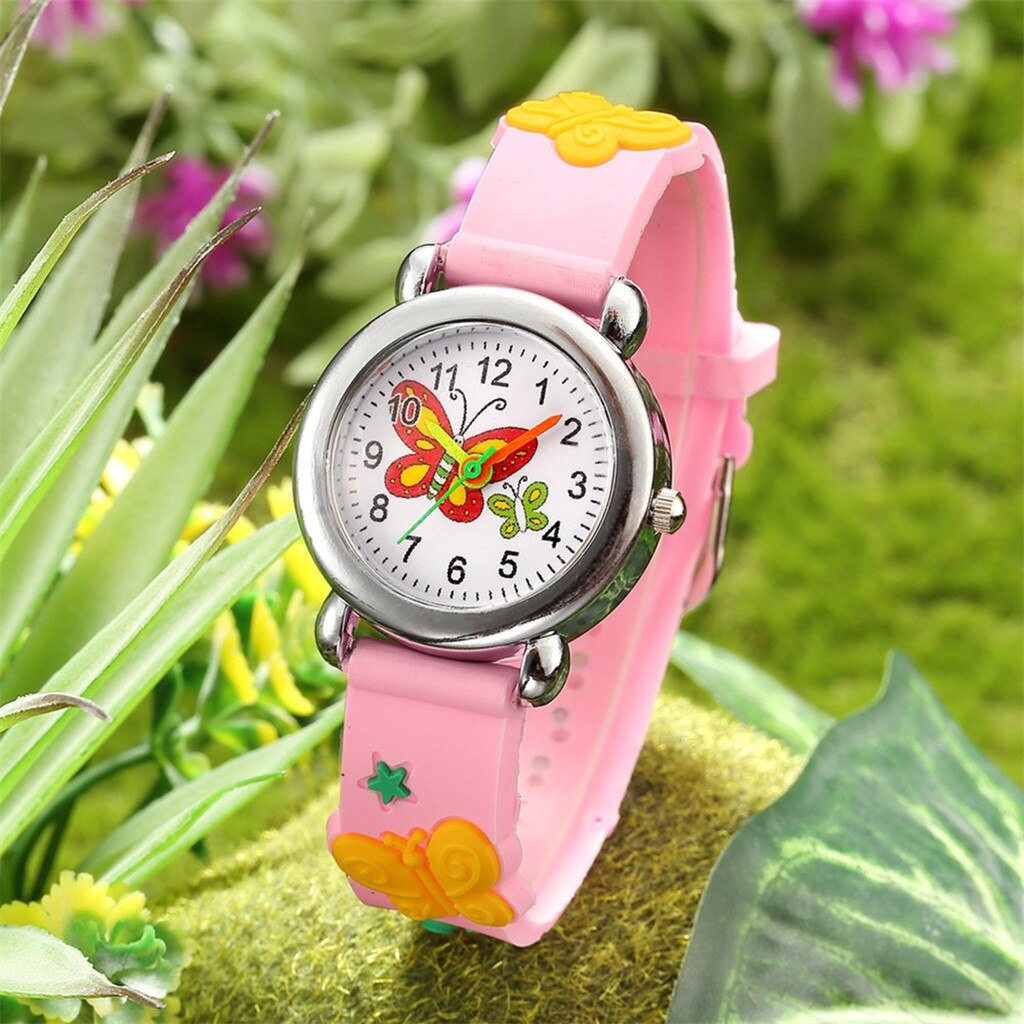 Cartoon Patterned Round Quartz Wrist Watch for Kids