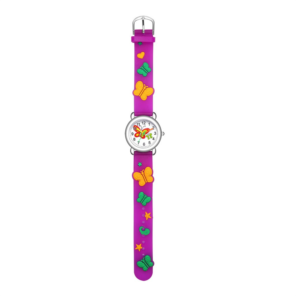 Cartoon Patterned Round Quartz Wrist Watch for Kids