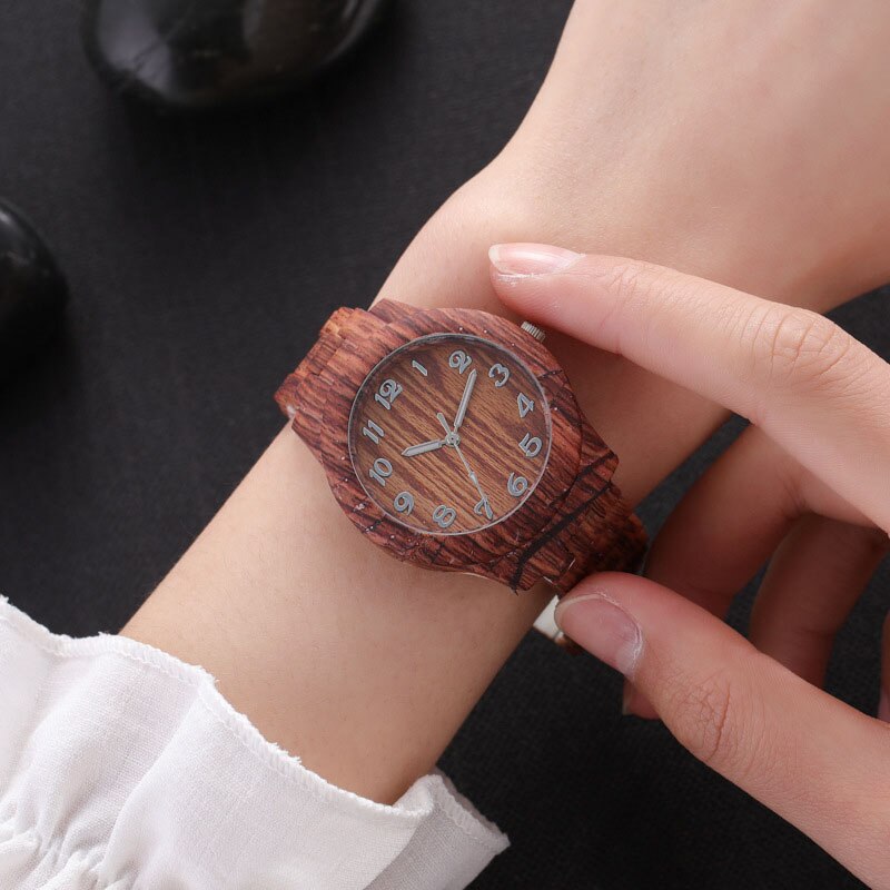 Kid's Round Wooden Quartz Watch