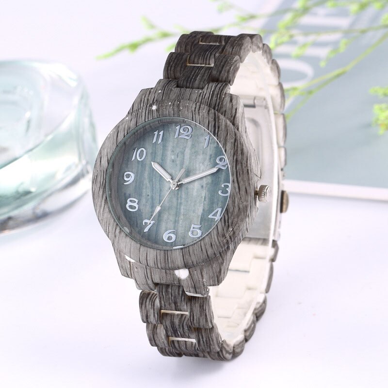 Kid's Round Wooden Quartz Watch