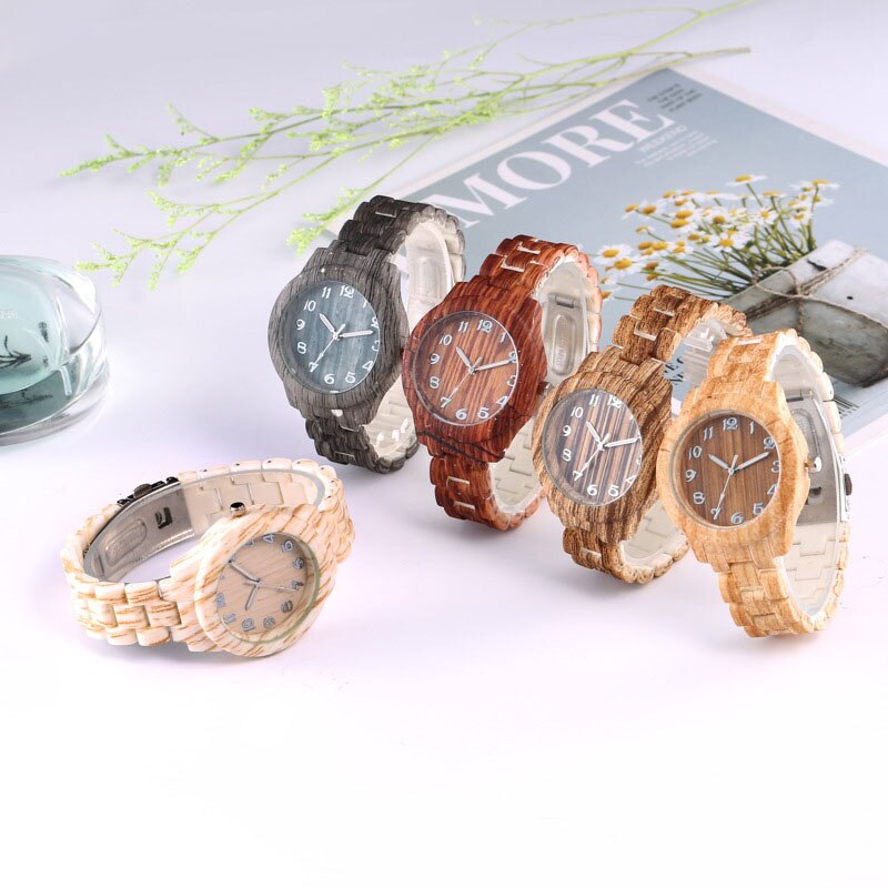 Kid's Round Wooden Quartz Watch