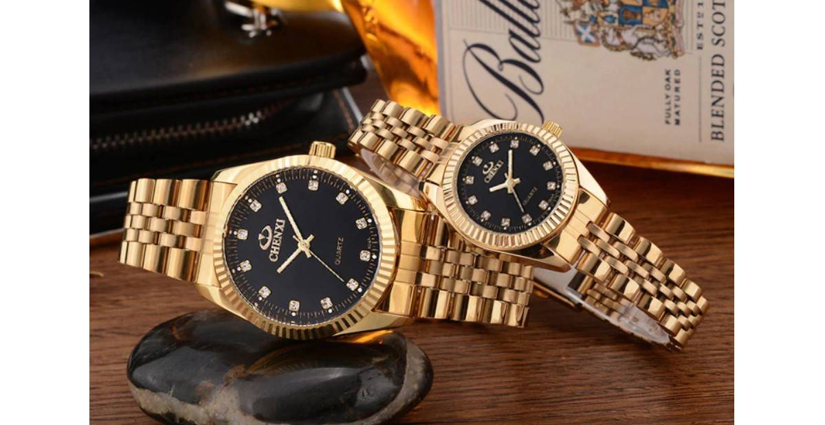 Solid Stainless Steel Couple Watches