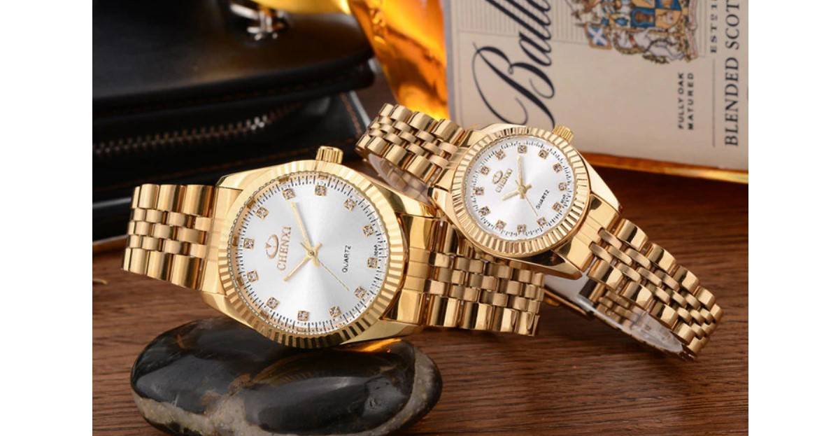 Solid Stainless Steel Couple Watches