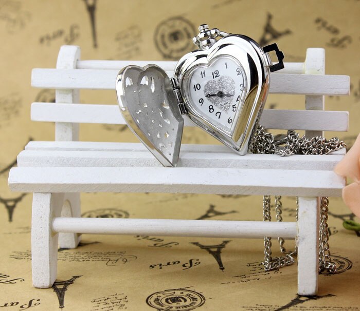 Steampunk Heart Necklace Watch