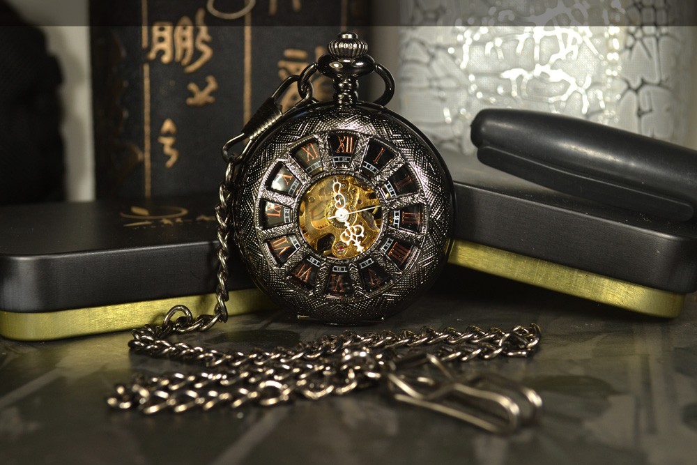 Steampunk Skeleton Mechanical Pocket Watch