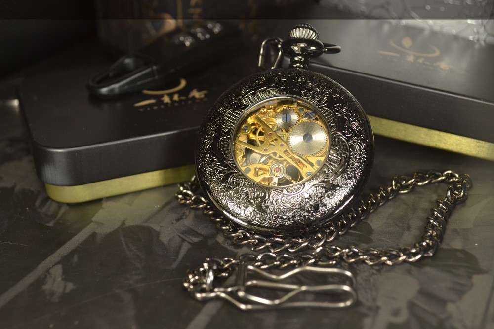 Steampunk Skeleton Mechanical Pocket Watch