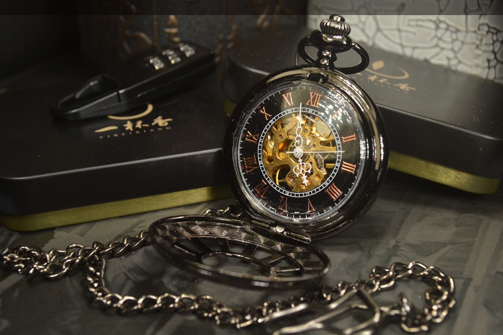 Steampunk Skeleton Mechanical Pocket Watch