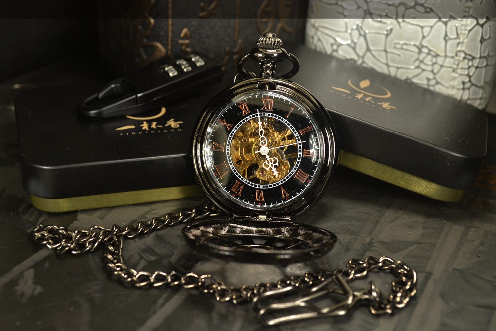 Steampunk Skeleton Mechanical Pocket Watch