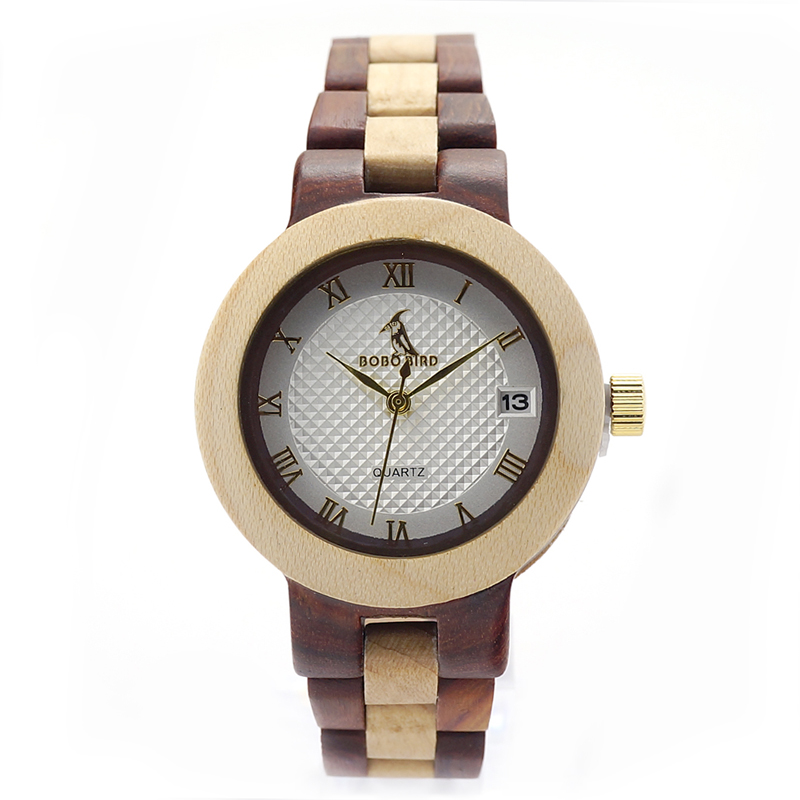 Unisex Mosaic Wooden Bracelet Watch