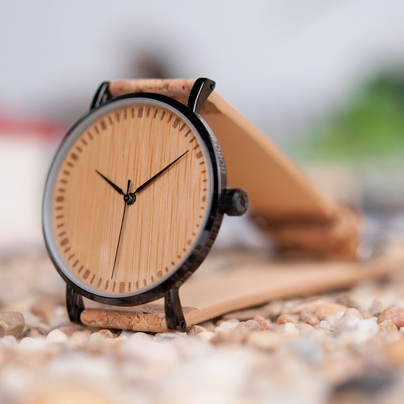 Unisex Minimalist Quartz Watch with Cork Band
