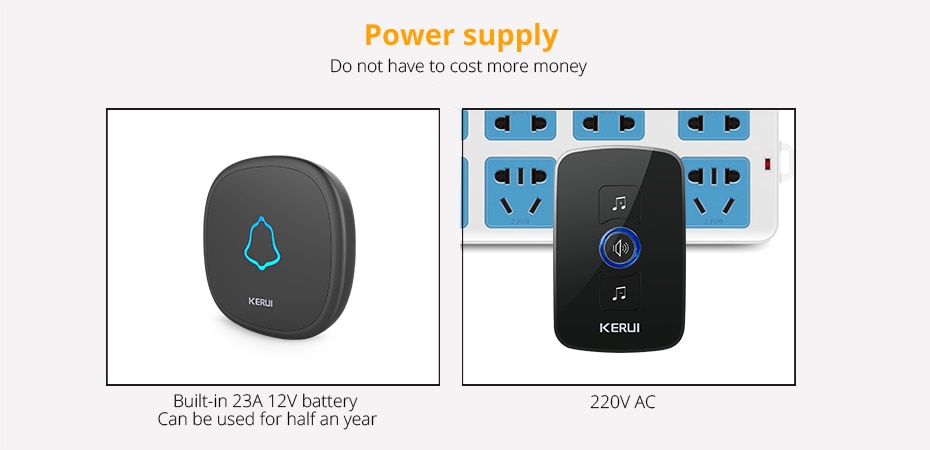 KERUI M525 Wireless Doorbell Waterproof Touch Button Home Security Welcome Smart Chimes Door bell Alarm LED light 32 Songs