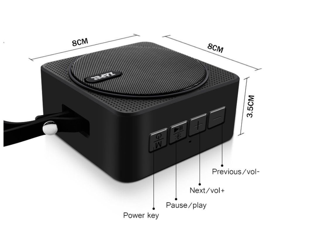 Square Shaped IPX6 Waterproof Bluetooth Speaker