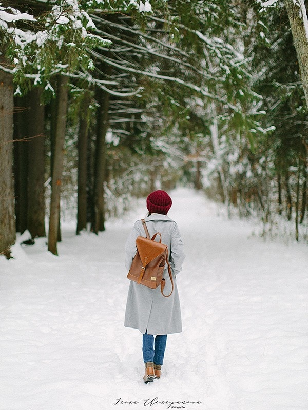 Men's Travel PU Leather Backpack