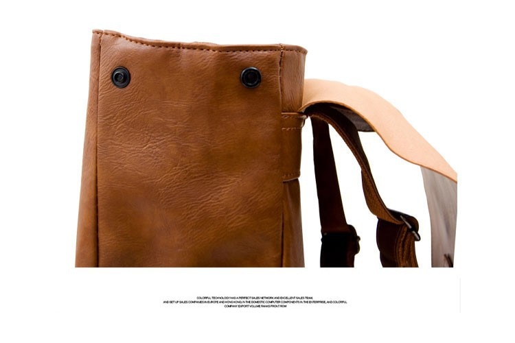 Men's Travel PU Leather Backpack