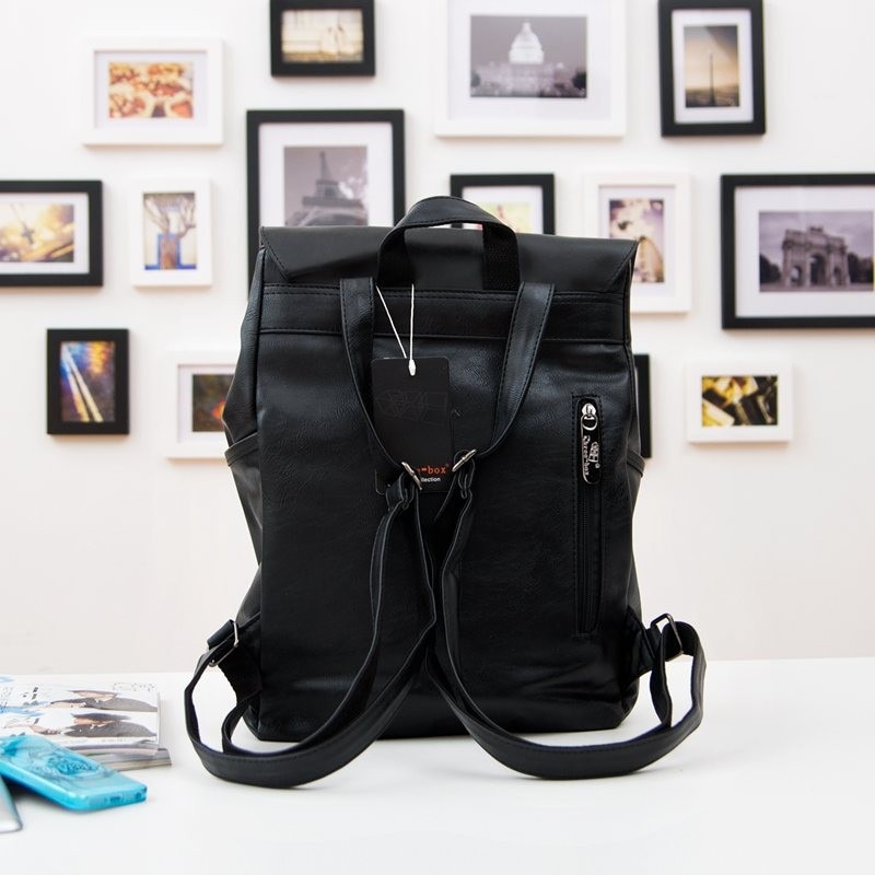 Men's Travel PU Leather Backpack