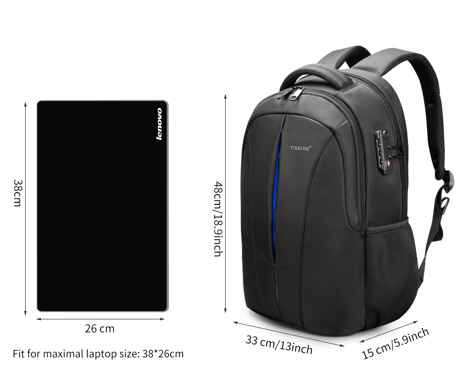 15.6 inch Laptop Backpack with TSA Lock