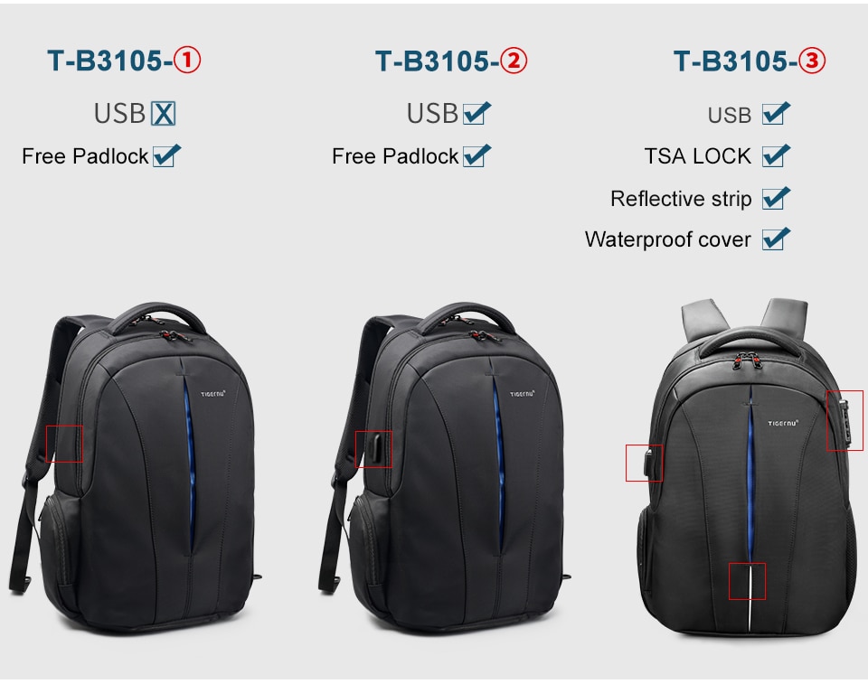 15.6 inch Laptop Backpack with TSA Lock
