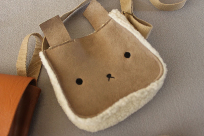 Bear Stylized Leather Backpack for Baby