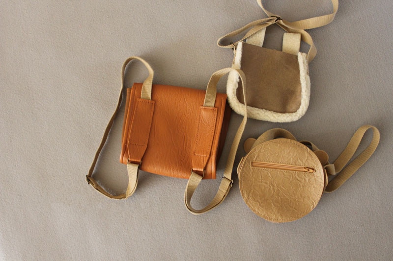 Bear Stylized Leather Backpack for Baby