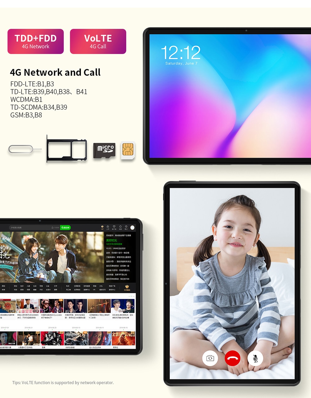 Andriod 9.0 4G Tablet with Dual Camera