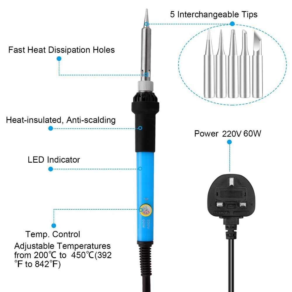 60 W Electric Soldering Iron with Accessories