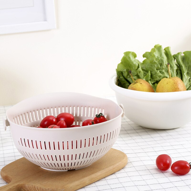 Double-Layer Fruit / Vegetable Washing Kitchen Strainer Bowl