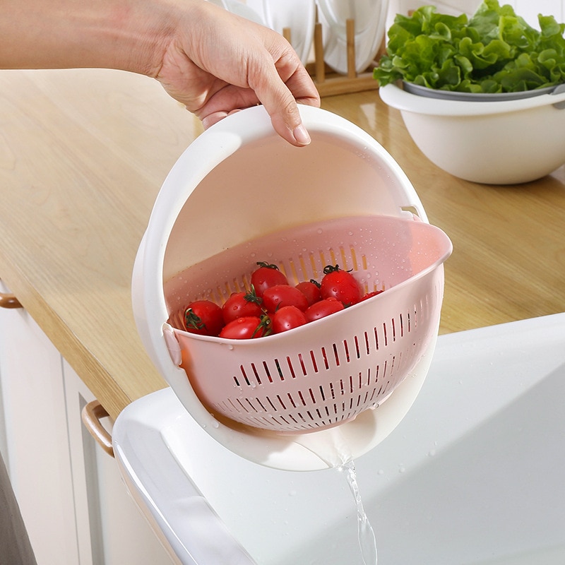 Double-Layer Fruit / Vegetable Washing Kitchen Strainer Bowl