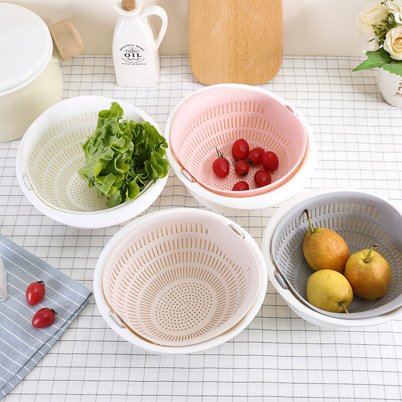 Double-Layer Fruit / Vegetable Washing Kitchen Strainer Bowl