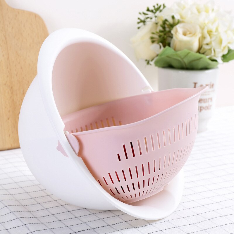 Double-Layer Fruit / Vegetable Washing Kitchen Strainer Bowl