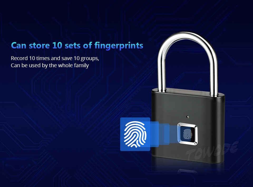 Compact Rechargeable Fingerprint Padlock