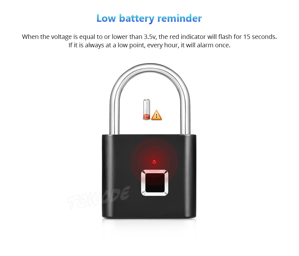 Compact Rechargeable Fingerprint Padlock