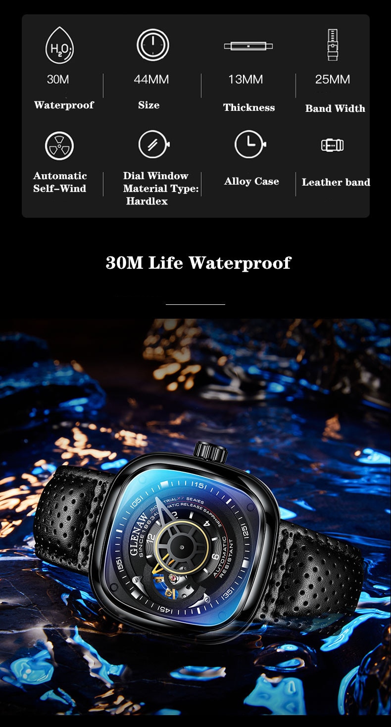 Men's Square Dial Mechanical Watches