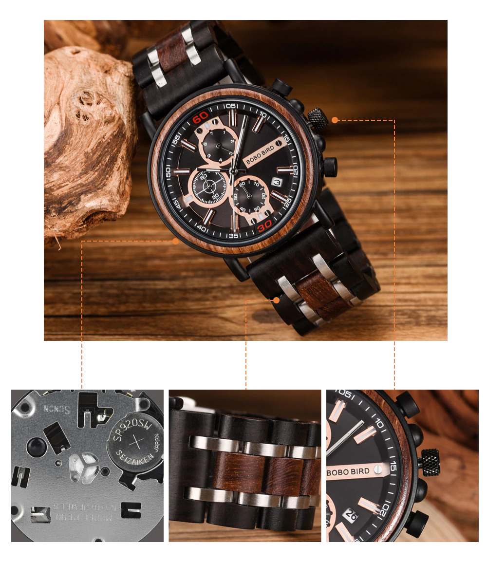 Men's Mechanical Wooden Watch
