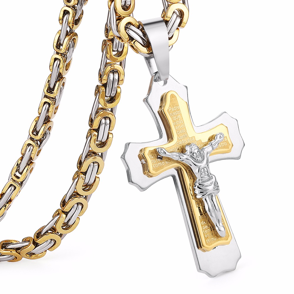 Trendy Cross Shape Men's Titanium Pendant Necklace