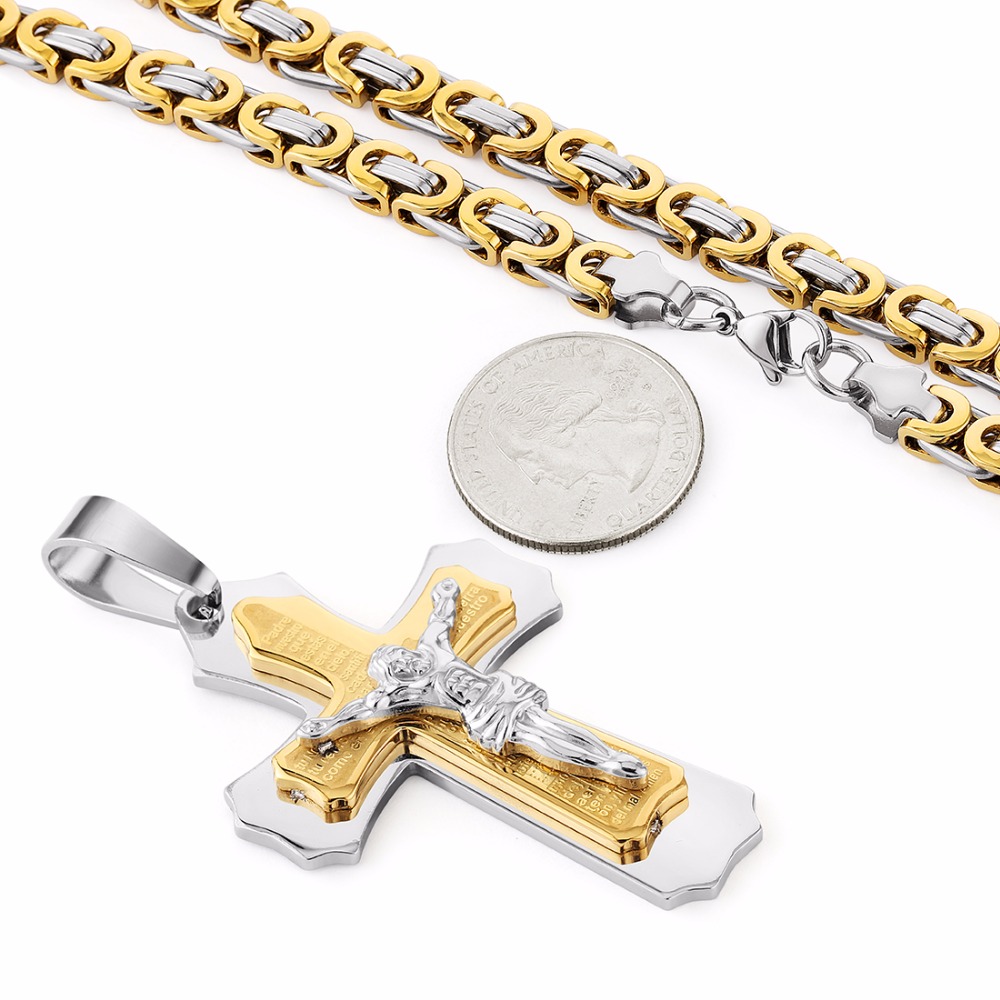 Trendy Cross Shape Men's Titanium Pendant Necklace