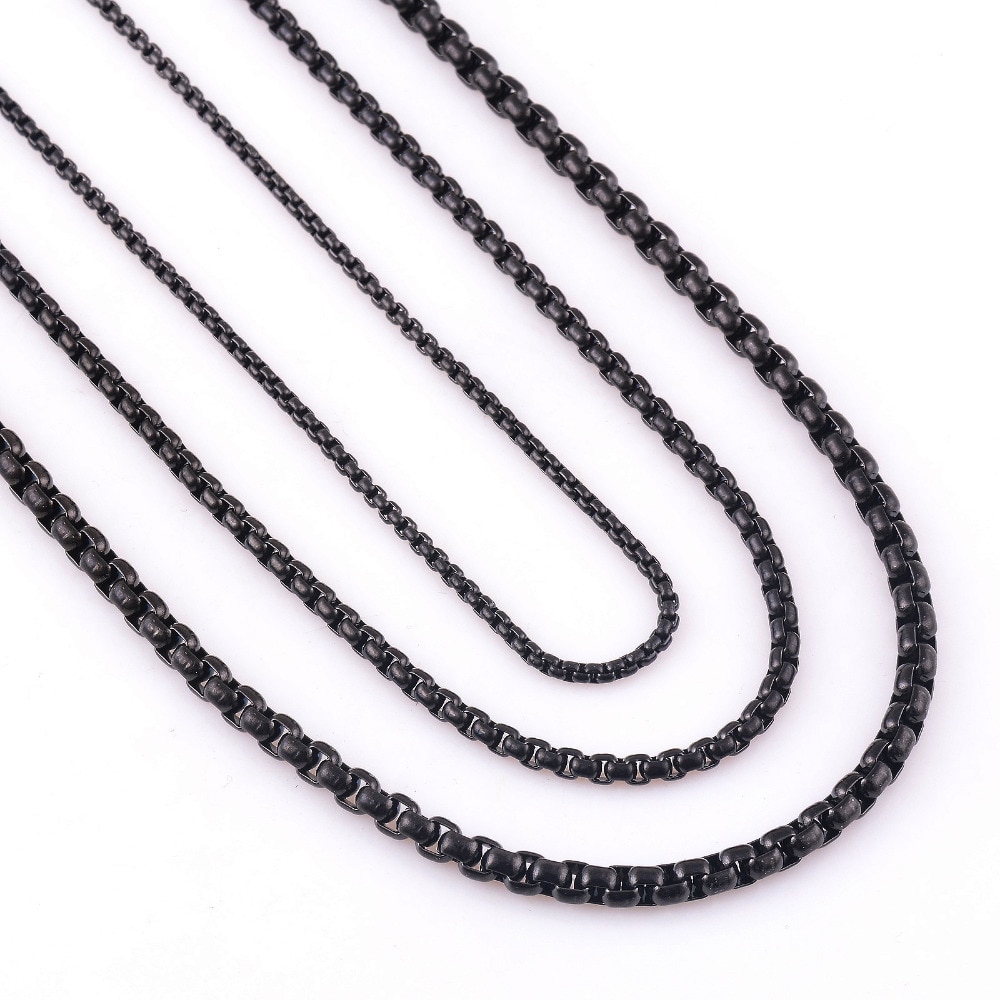 Men's Stainless Steel Black Necklace