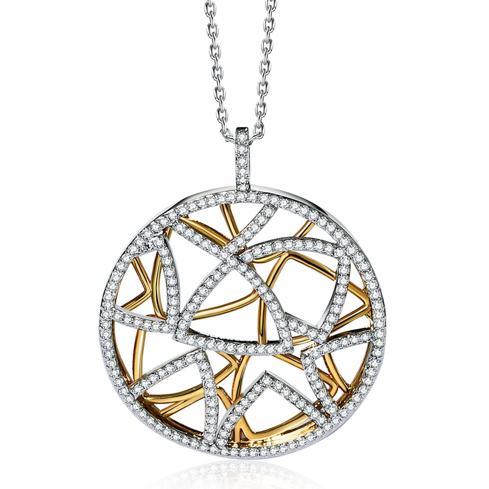 Women's Elegant Silver Round Necklace