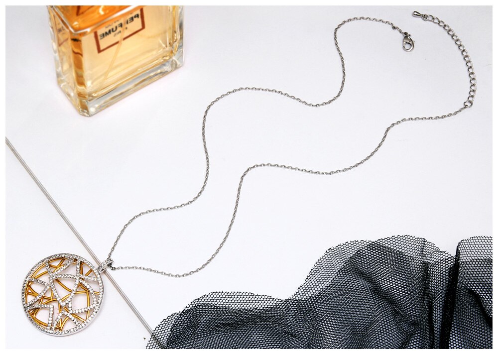 Women's Elegant Silver Round Necklace