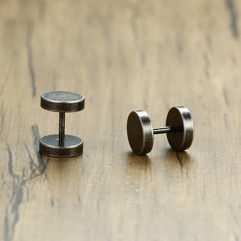 Retro Stainless Steel Stud Earrings for Men