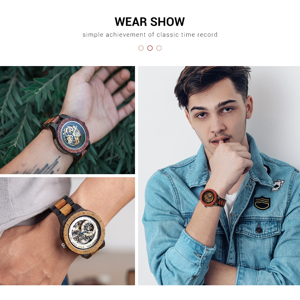 Men's Wooden Dial Mechanical Watches