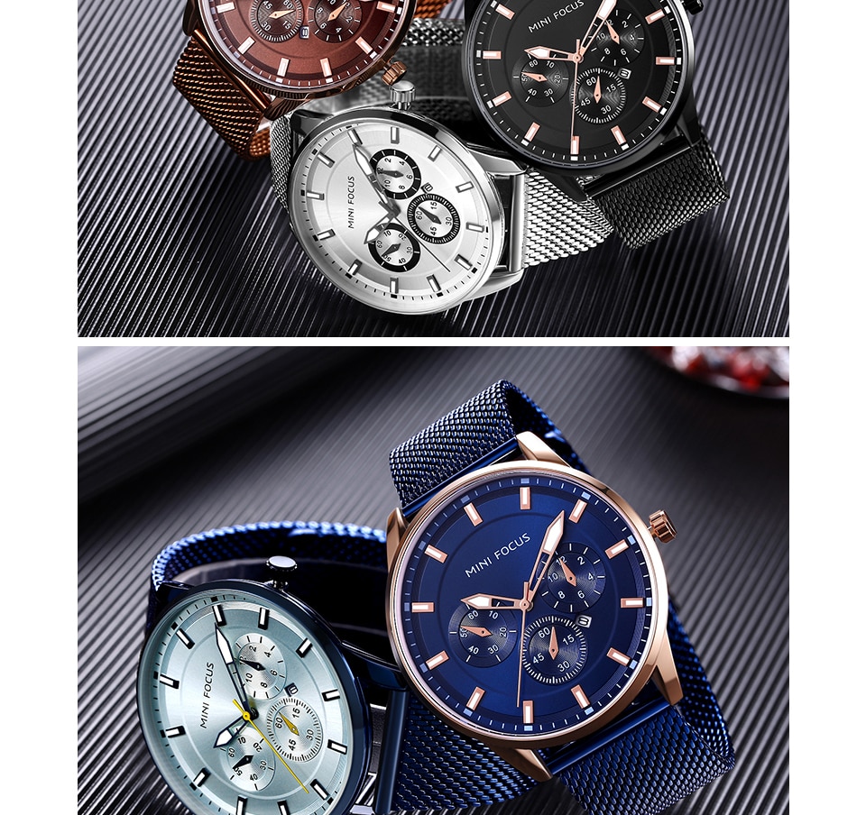 Men's Thin Stainless Steel Band Watches