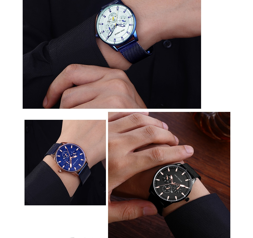 Men's Thin Stainless Steel Band Watches